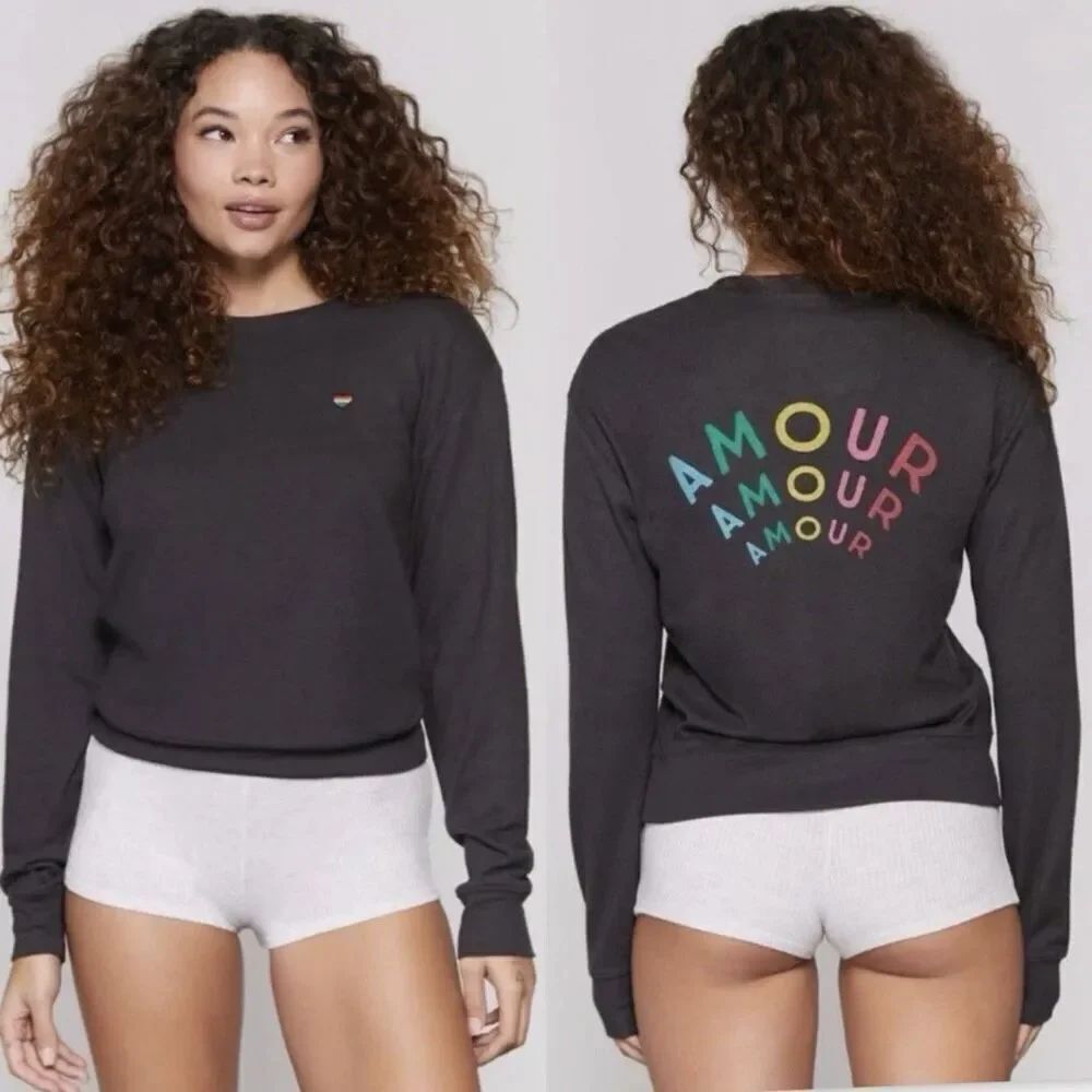 Spiritual Gangster Amour Savasana Pullover  Sweater Size Medium Vintage Black